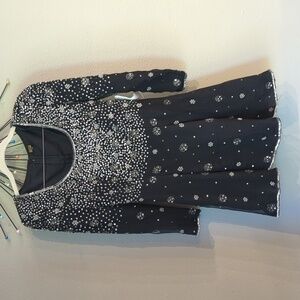 Mark & John By Gopal Vintage 100% Silk Beaded Sequin Dress Black Fairy party